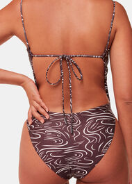 The Longing Wave Print Open-Back Swimsuit