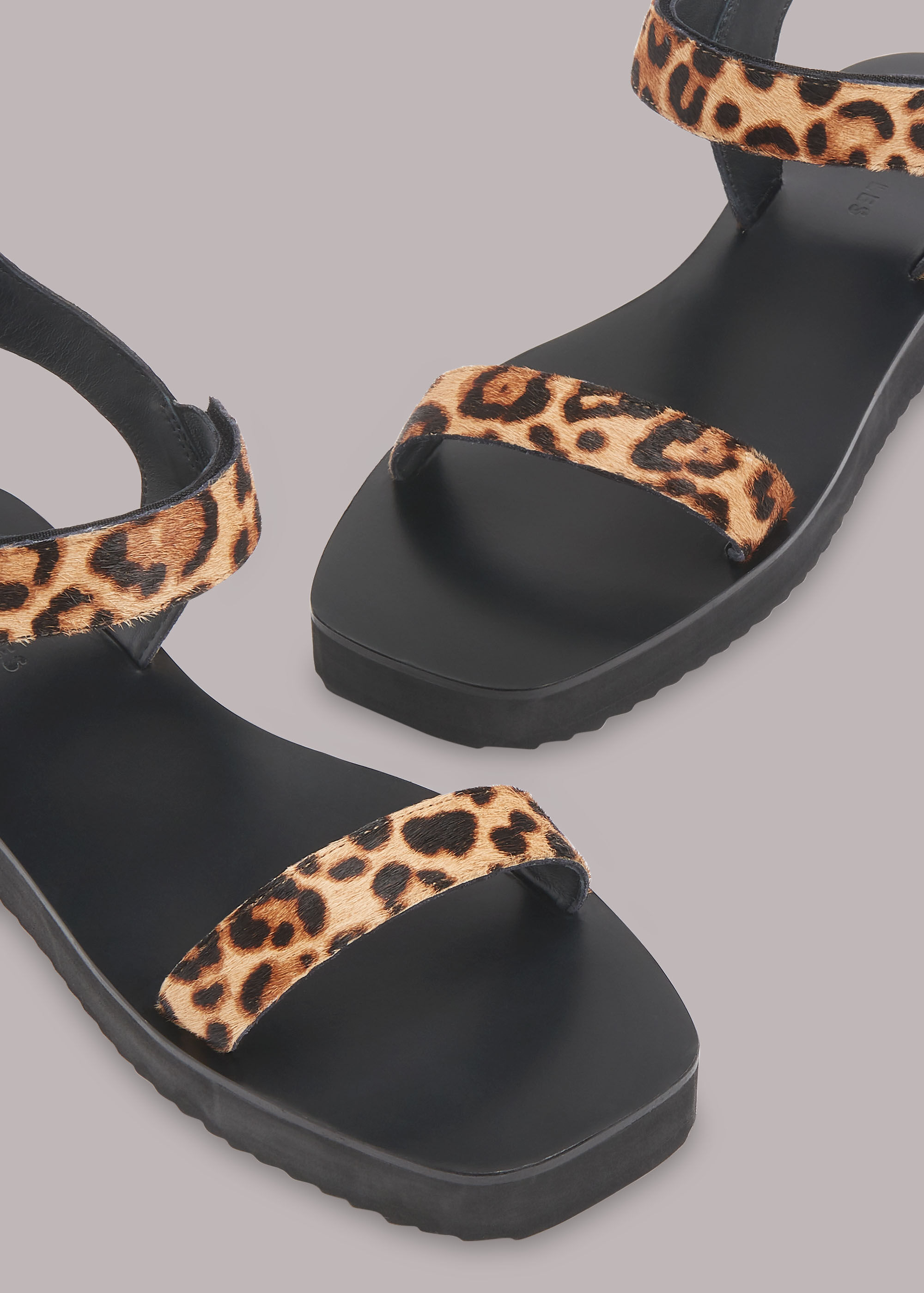 leopard print velcro sandals