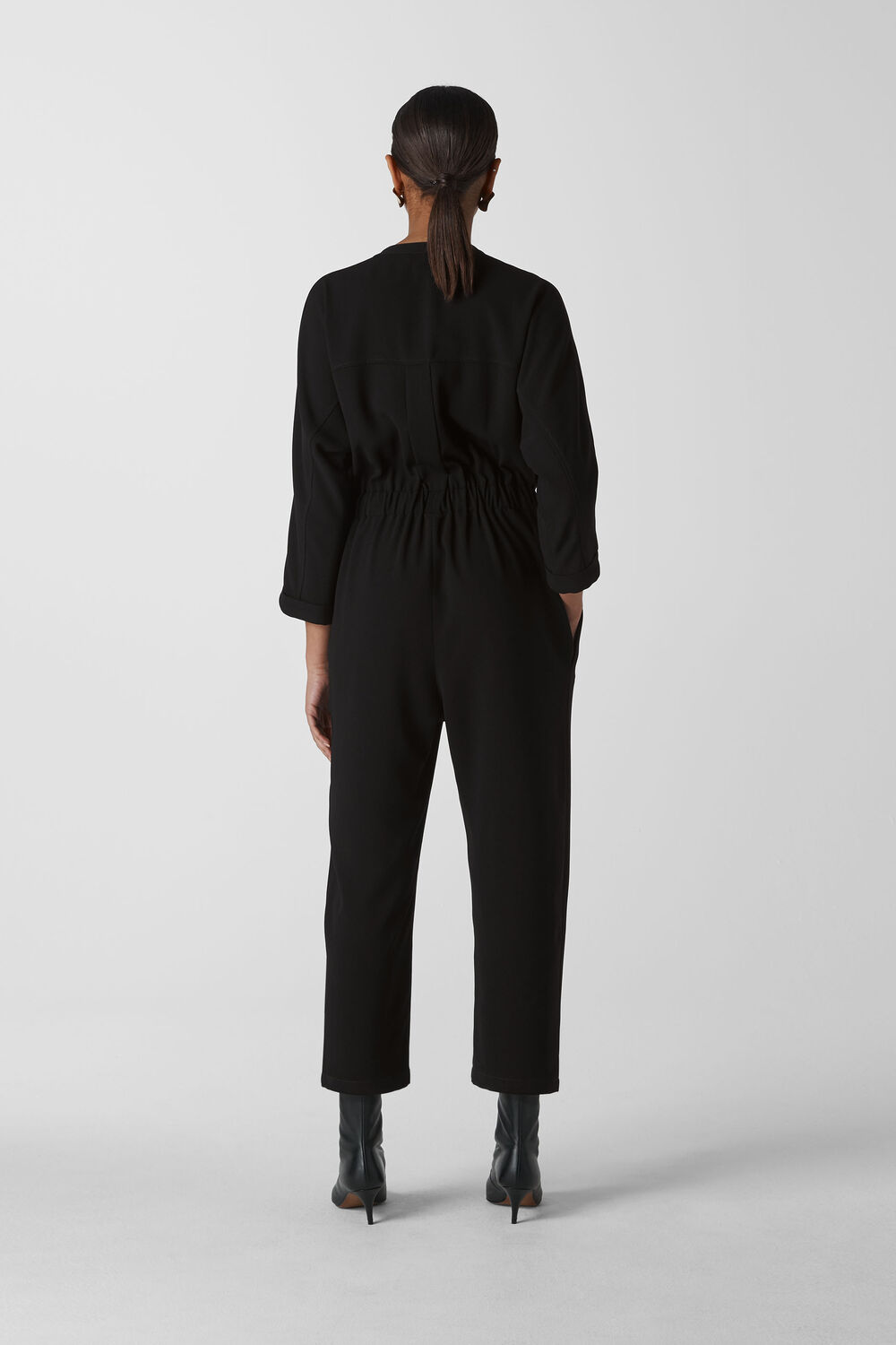 Utility Crepe Jumpsuit Black
