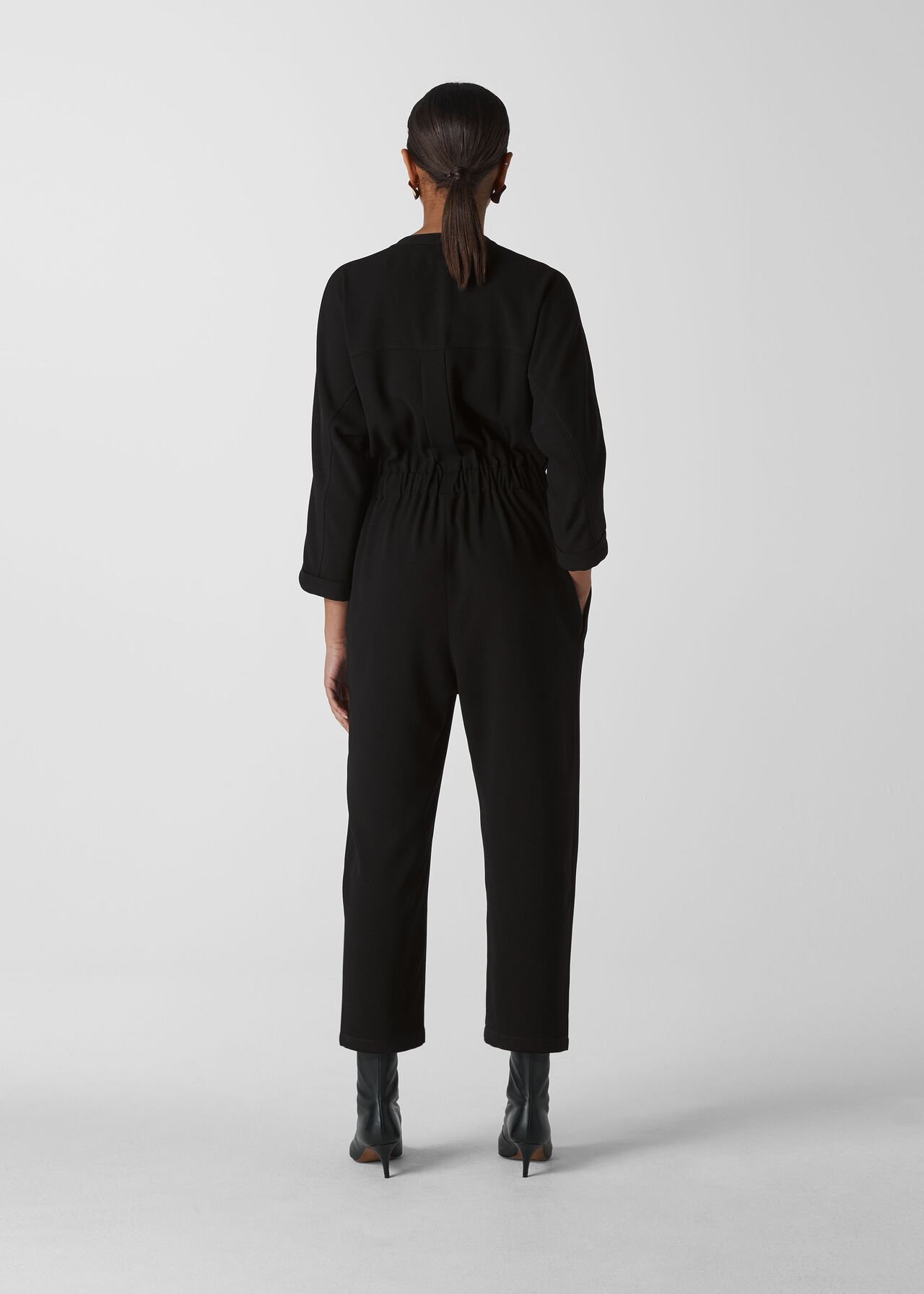 Utility Crepe Jumpsuit Black