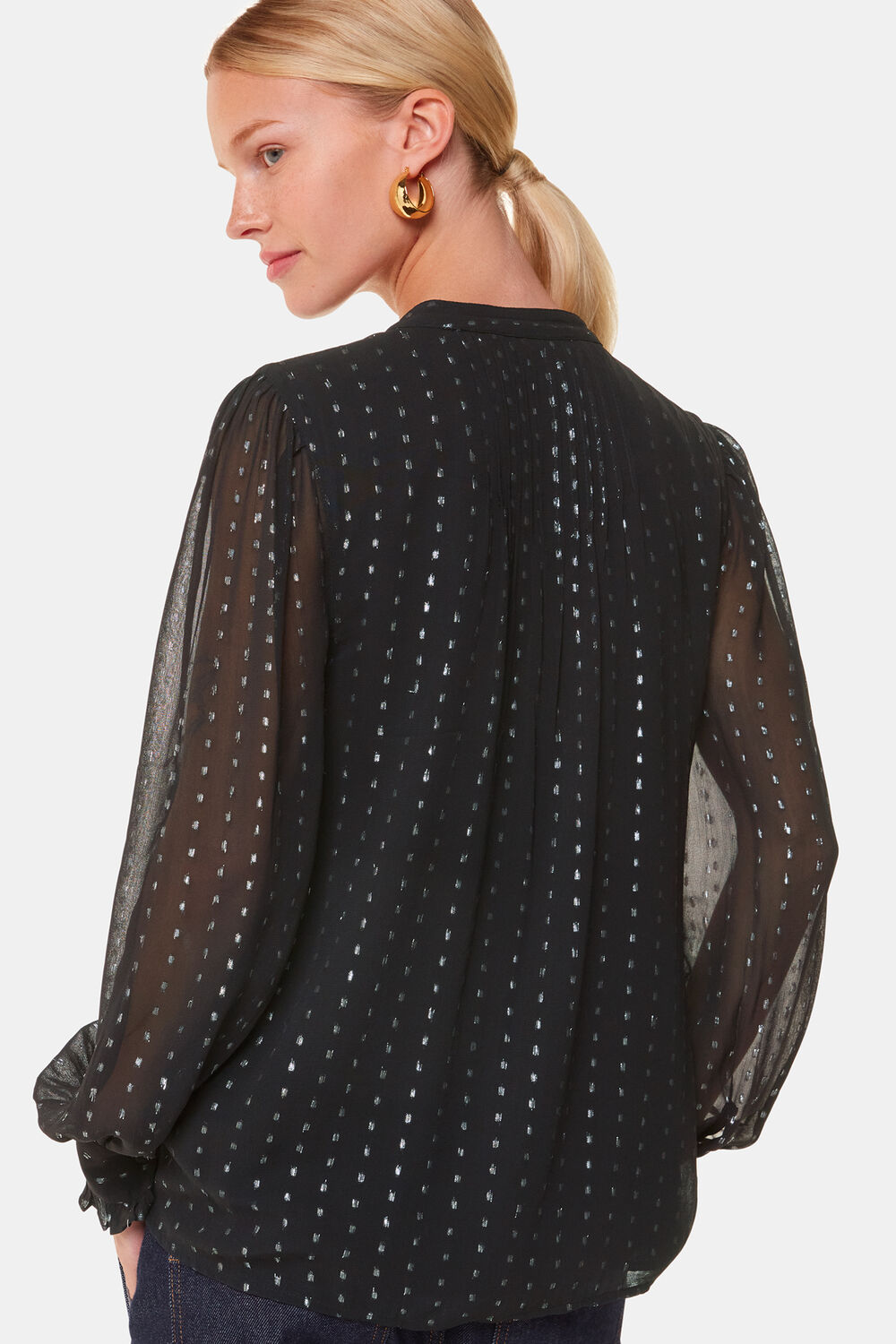Black Metallic Stripe Shirt