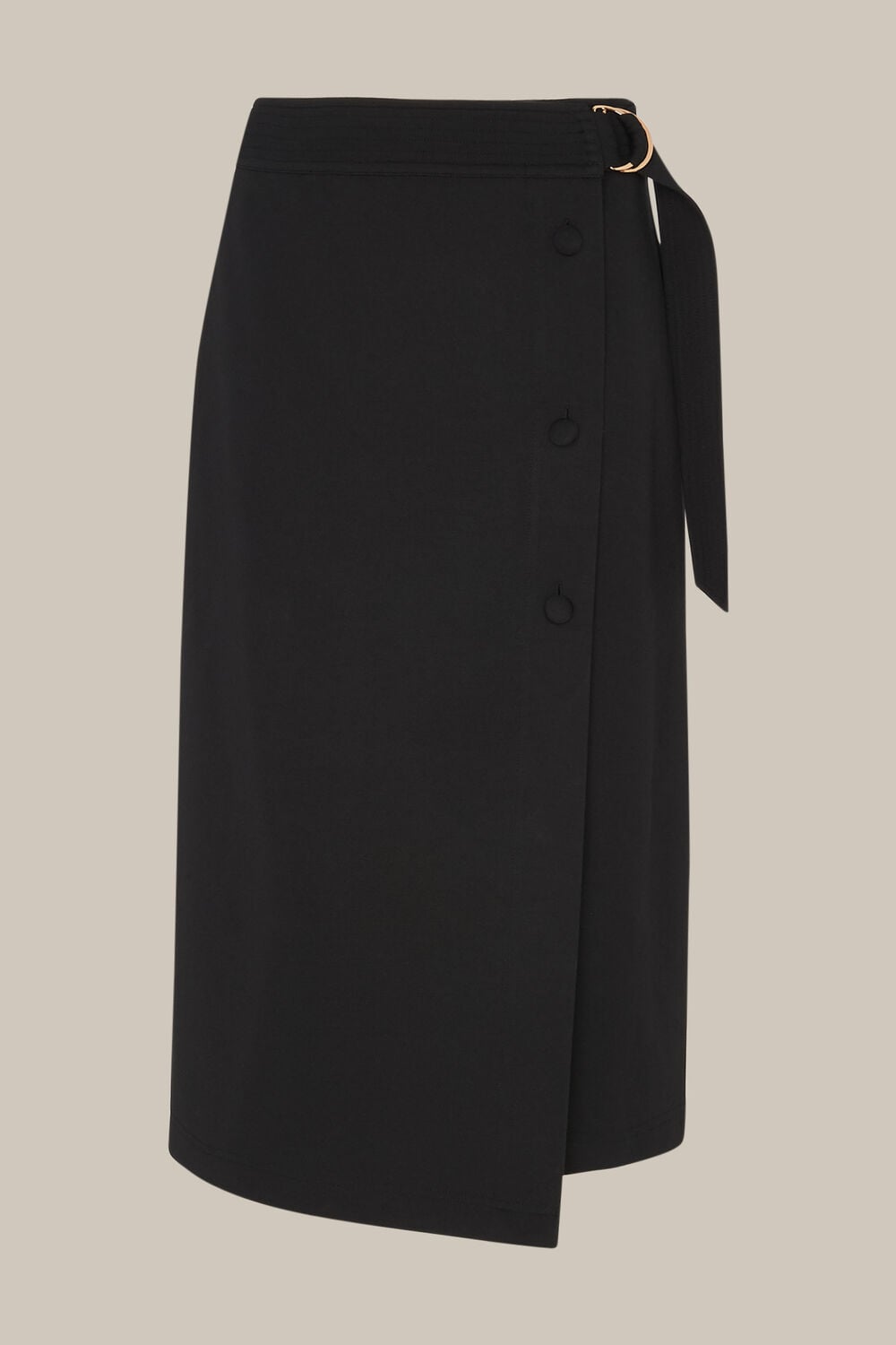 Belted Ponte Wrap Skirt