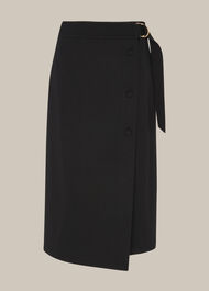 Belted Ponte Wrap Skirt