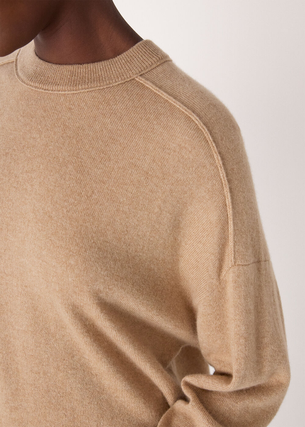 Cashmere Seam Detail Crew Knit