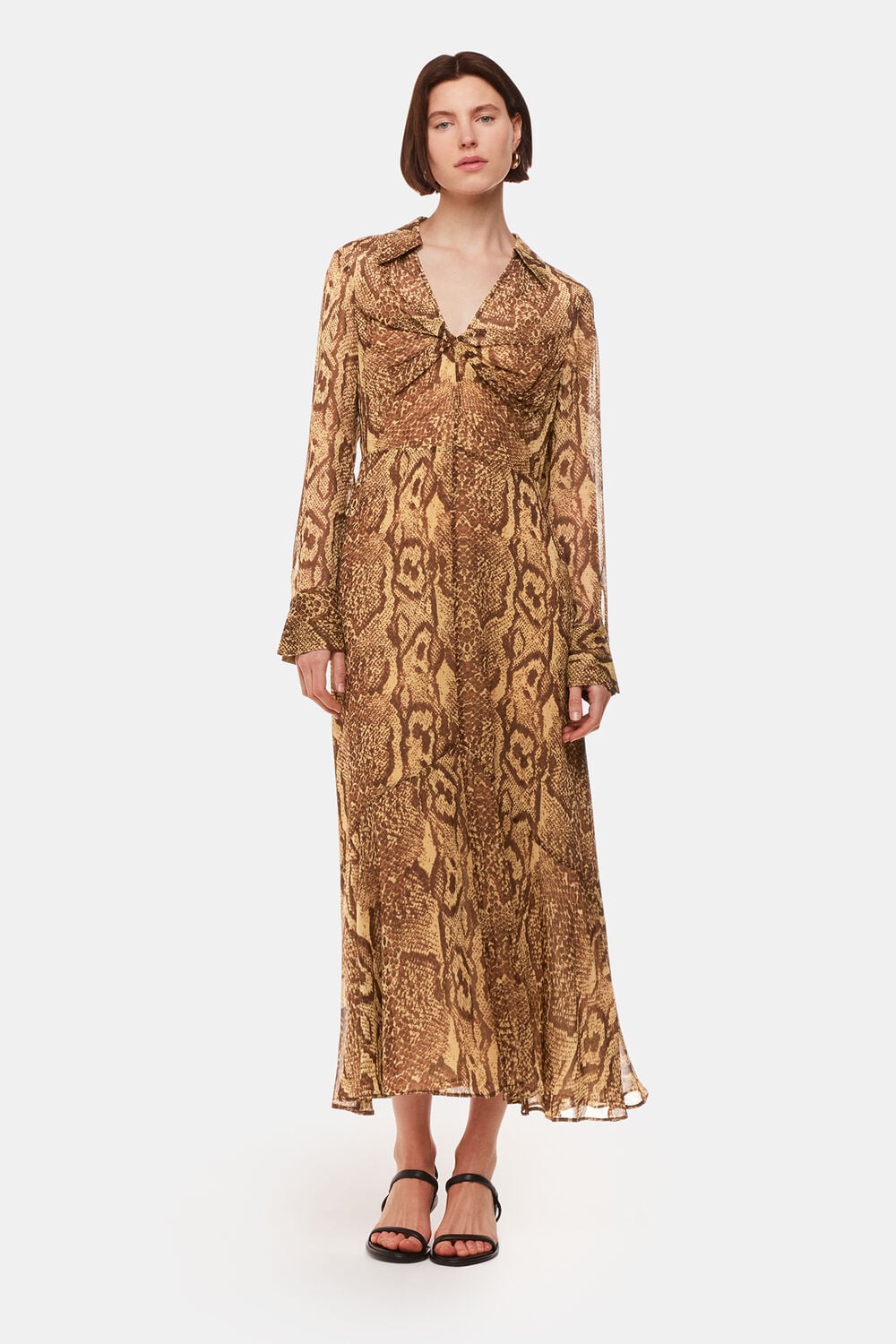 Snake Print Serpent Print Midi Dress