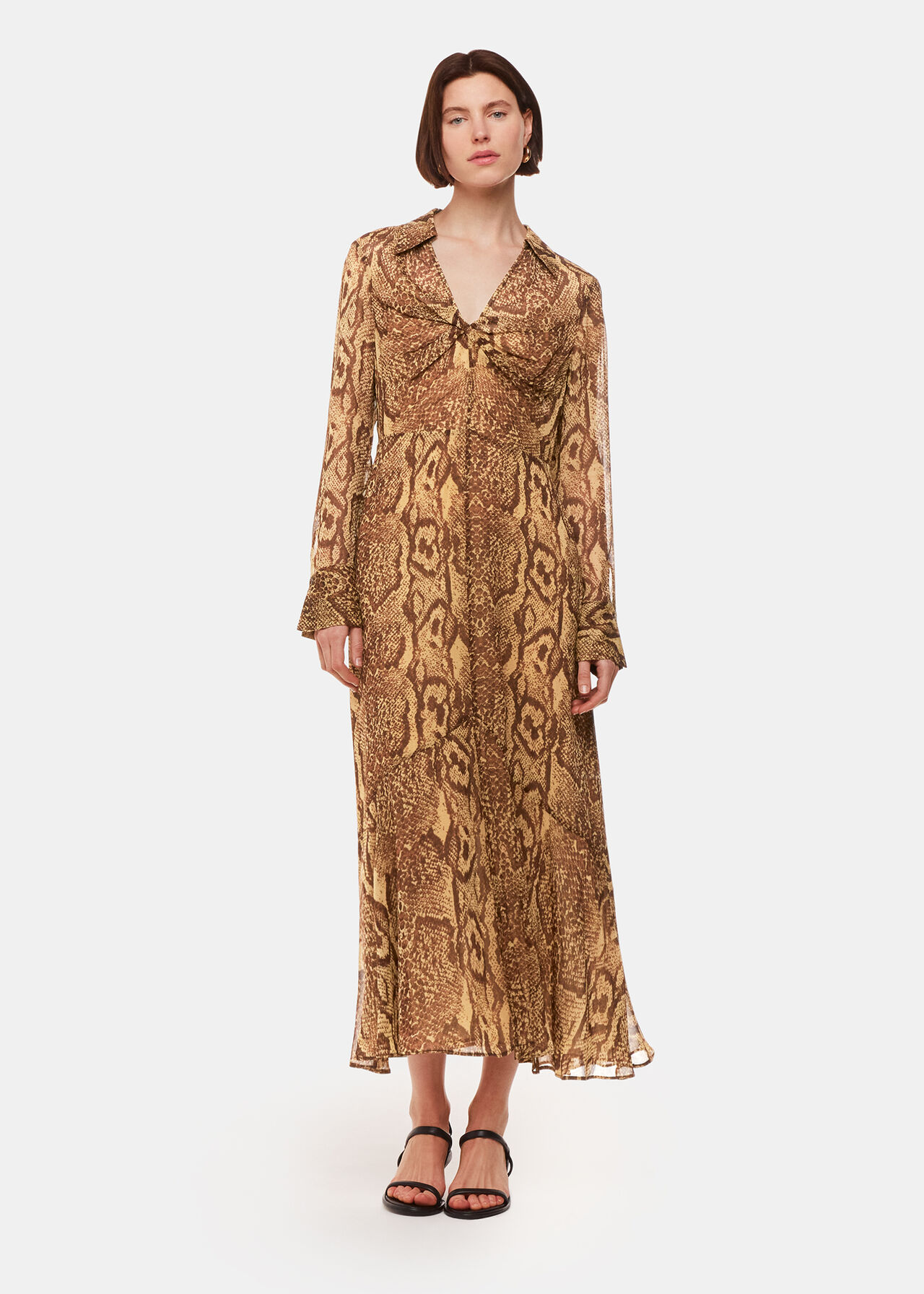 Serpent Print Midi Dress