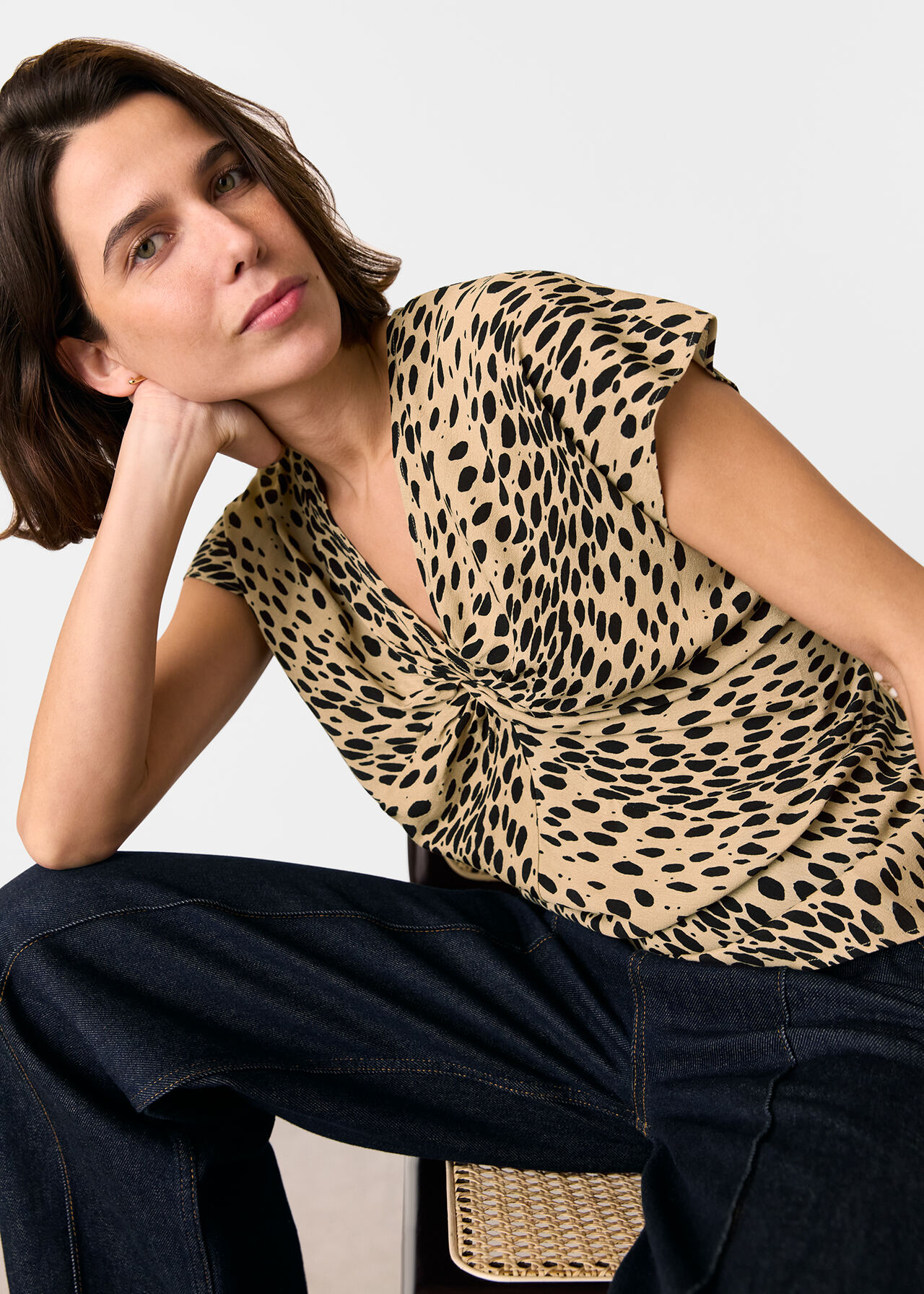 Animal Spot Print Blouse