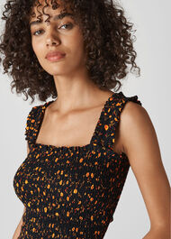 Aster Floral Rouched Top Multicolour