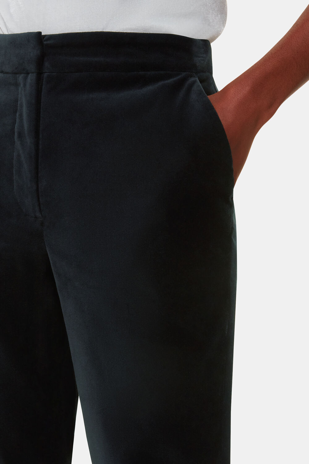 Black Helena Velvet Straight Trouser