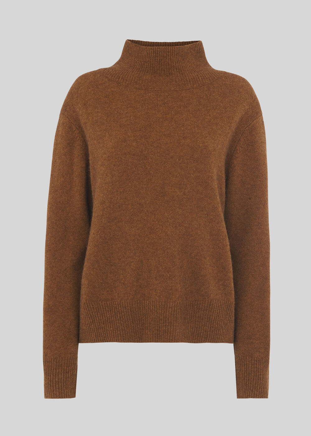 Funnel Neck Yak Mix Knit Olive