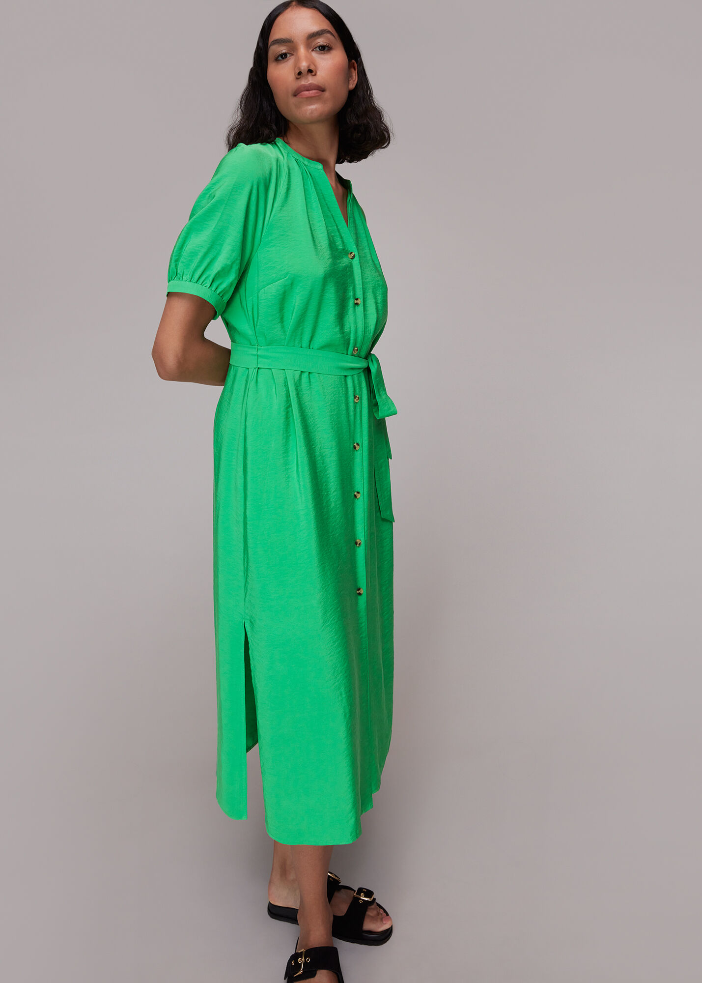Green Olivia Midi Dress WHISTLES Whistles