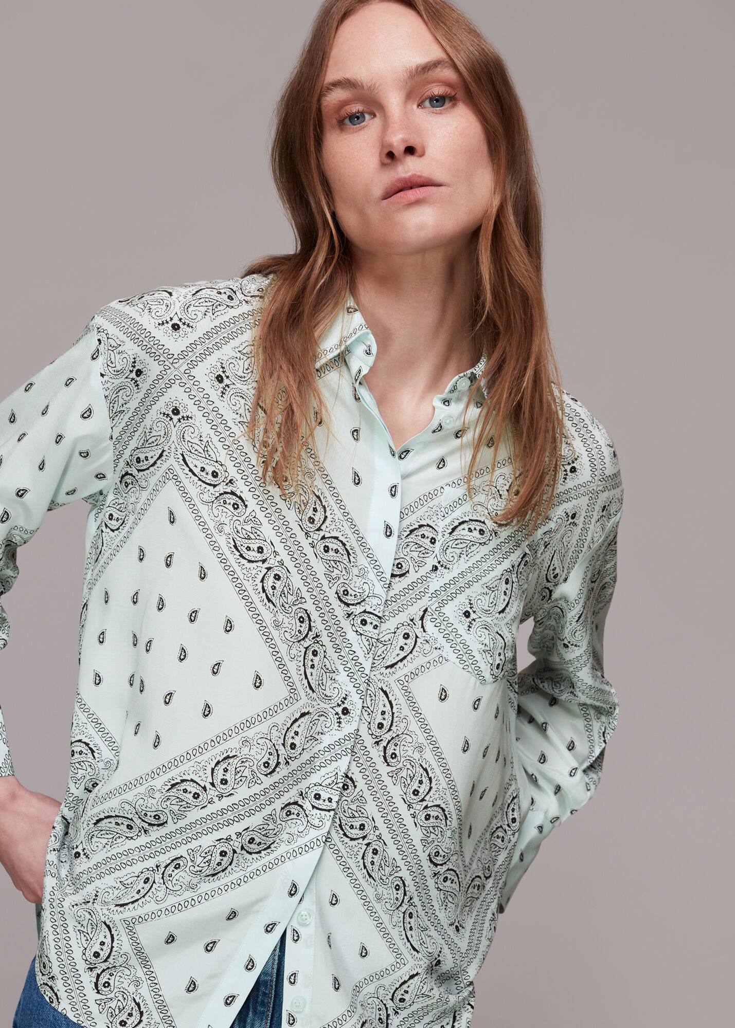 Multicolour Bandana Print Oversized Shirt WHISTLES