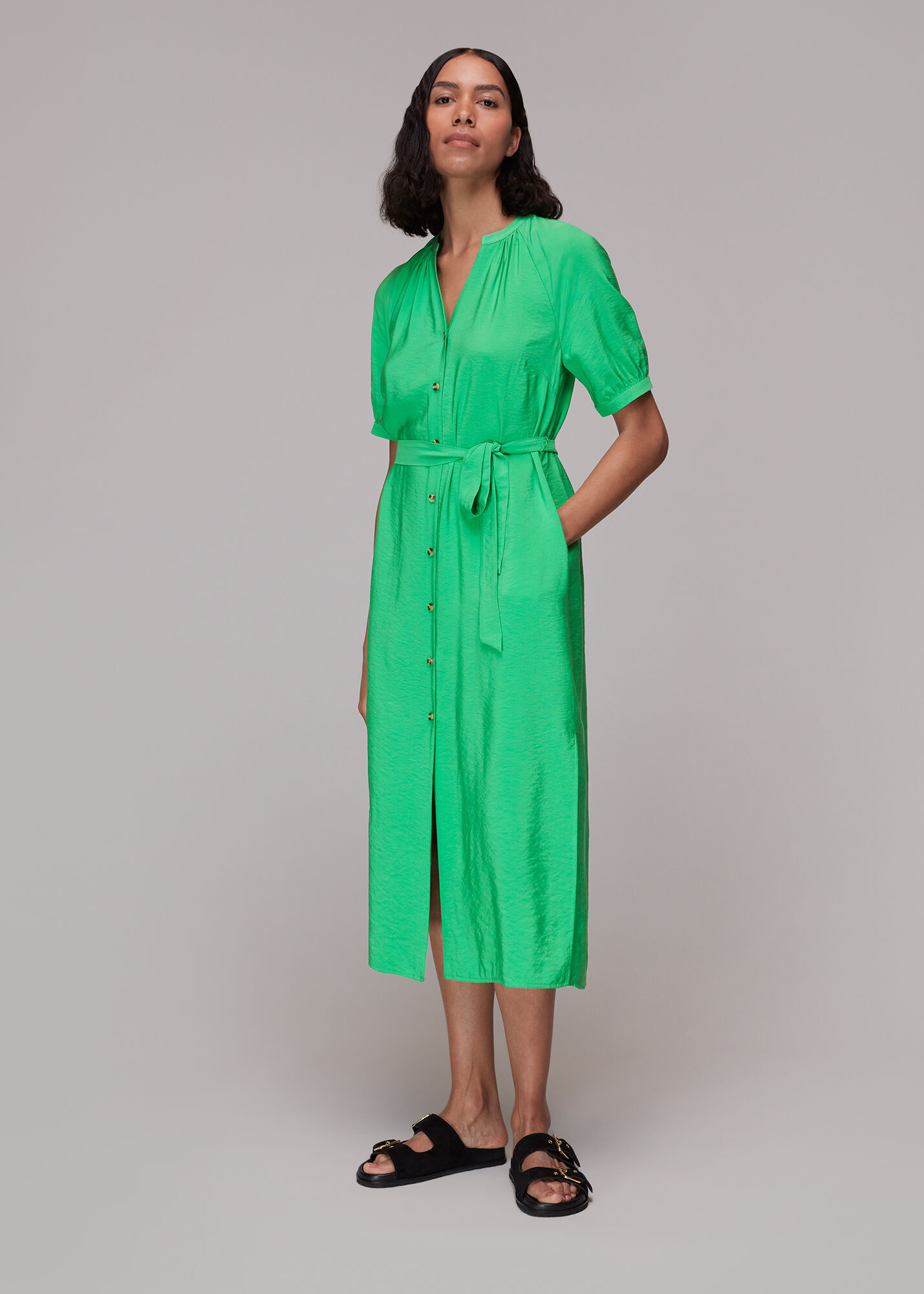 Green Olivia Midi Dress WHISTLES