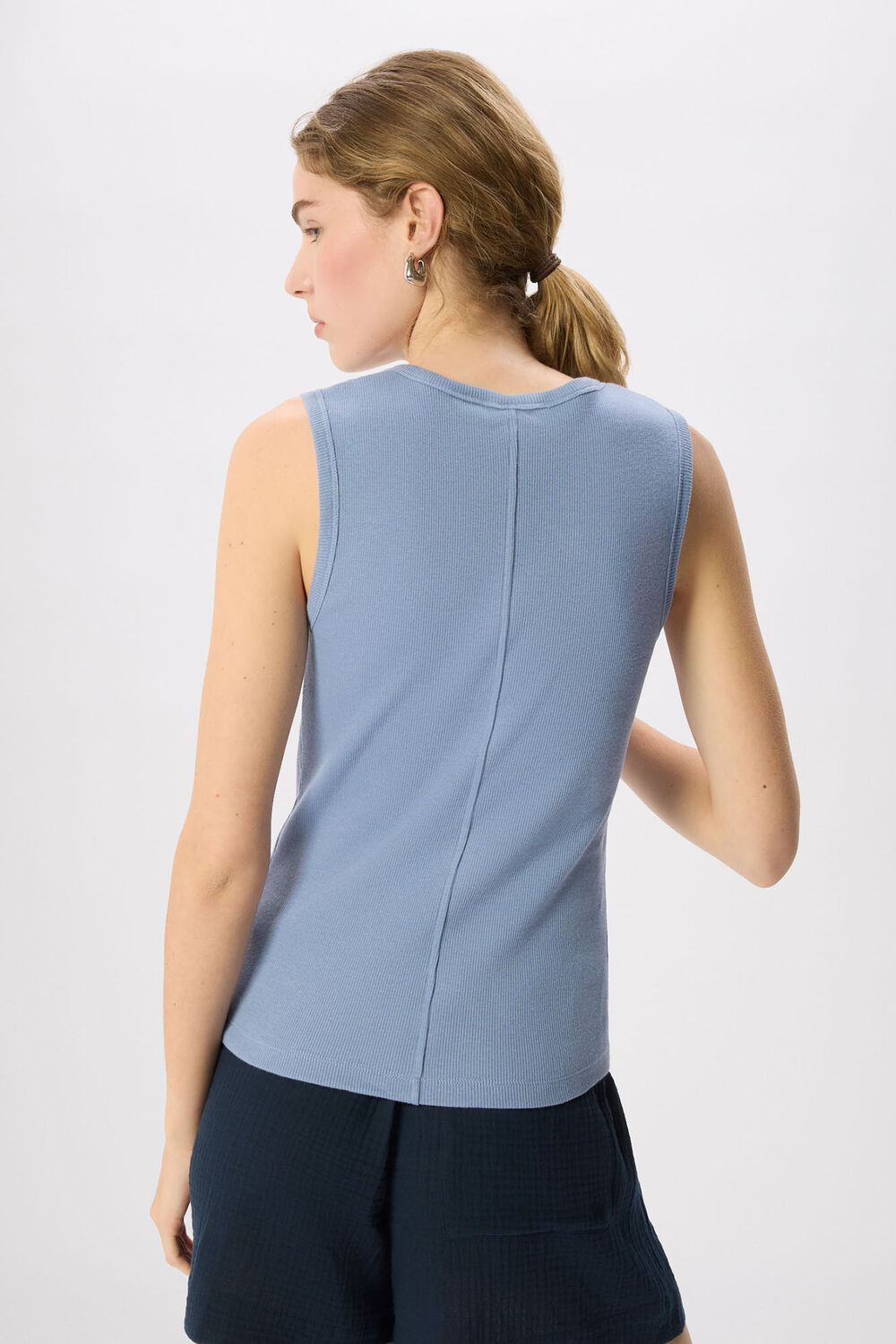 Henley Button Front Tank