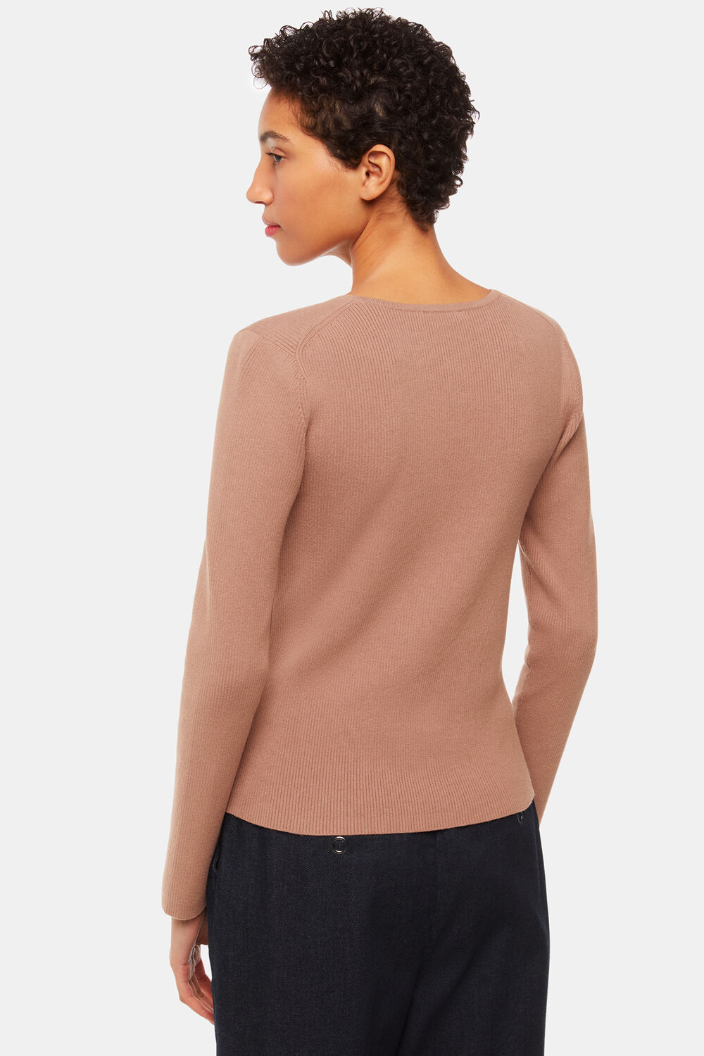 Ribbed Button Through Cardigan