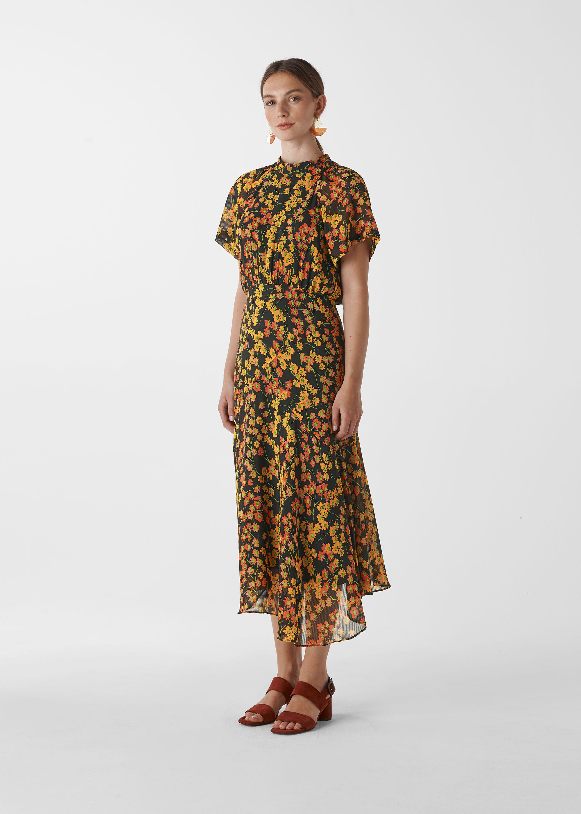 Whistles daisy print midi dress outlet