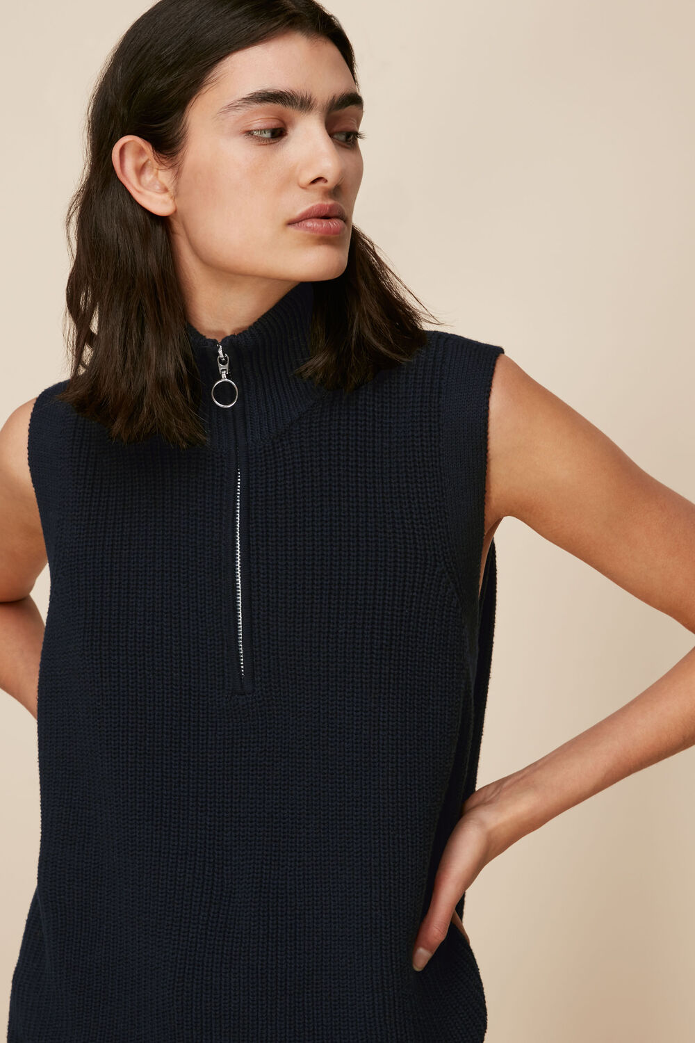Half Zip Knitted Tank