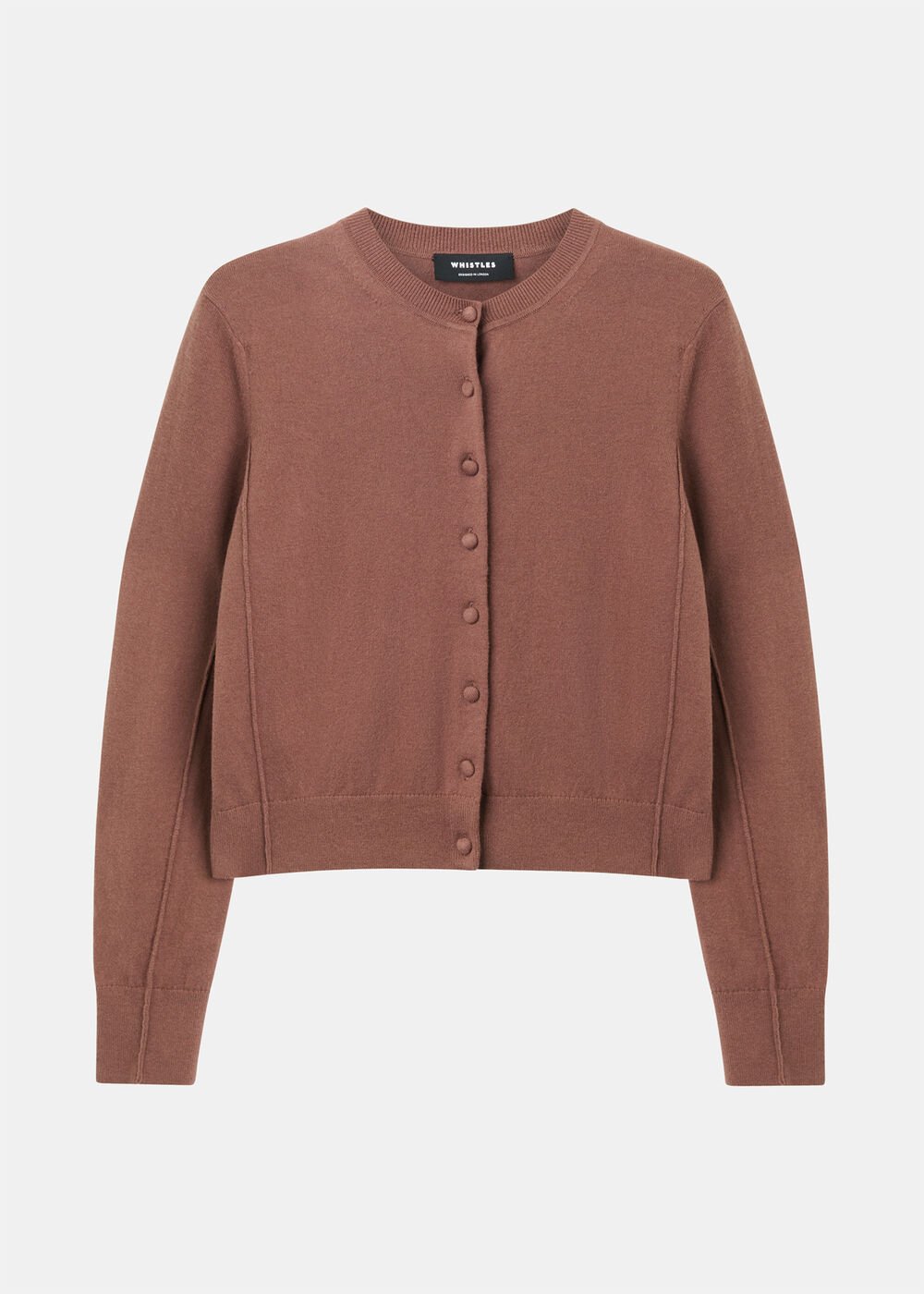 Fine Gauge Crew Neck Cardigan