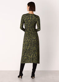 Animal Jersey Ruched Dress