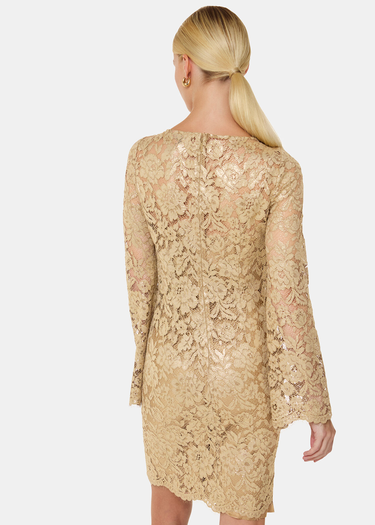 Metallic Lace Mini Dress