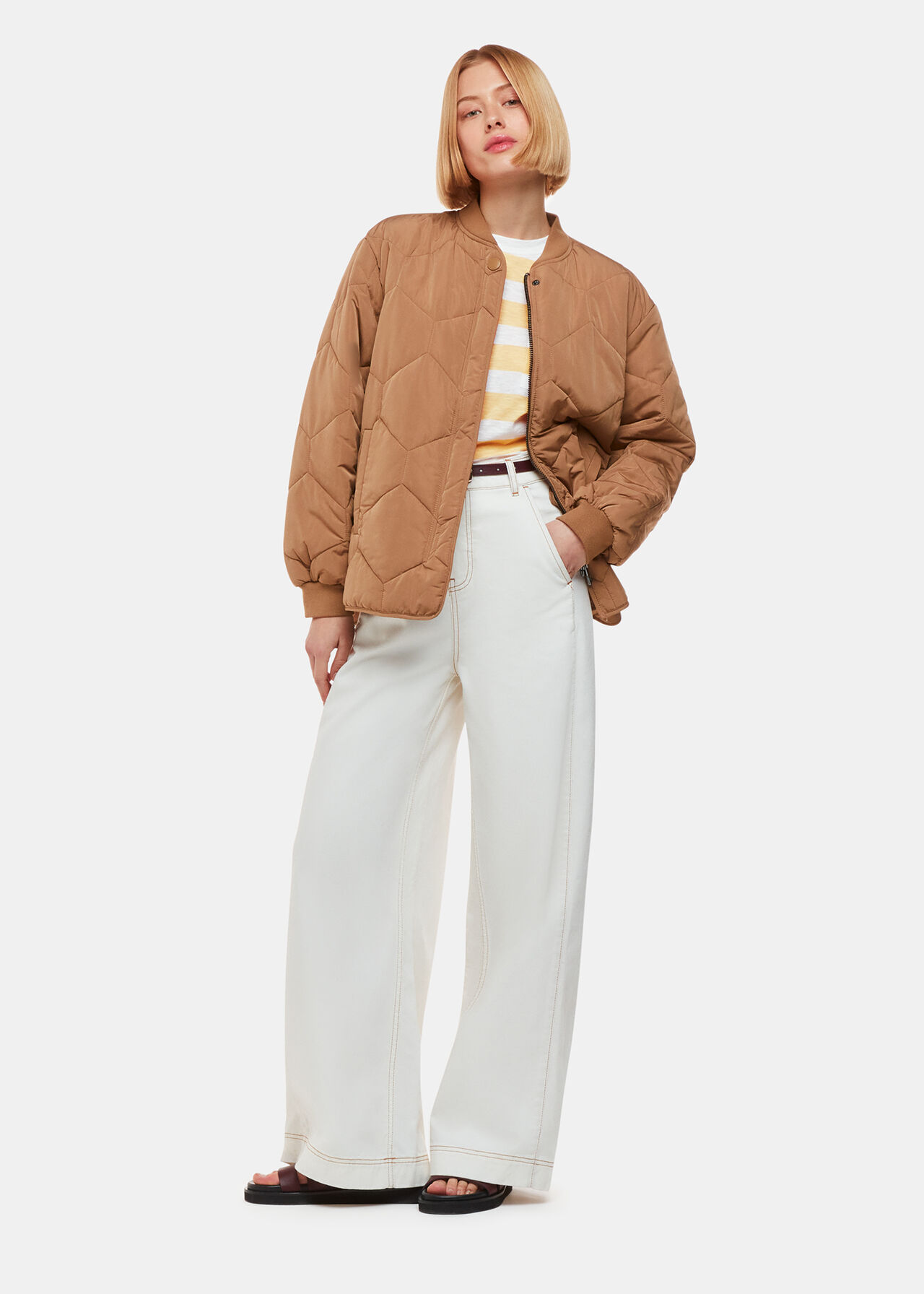 Stripe Crew Neck Pocket Top