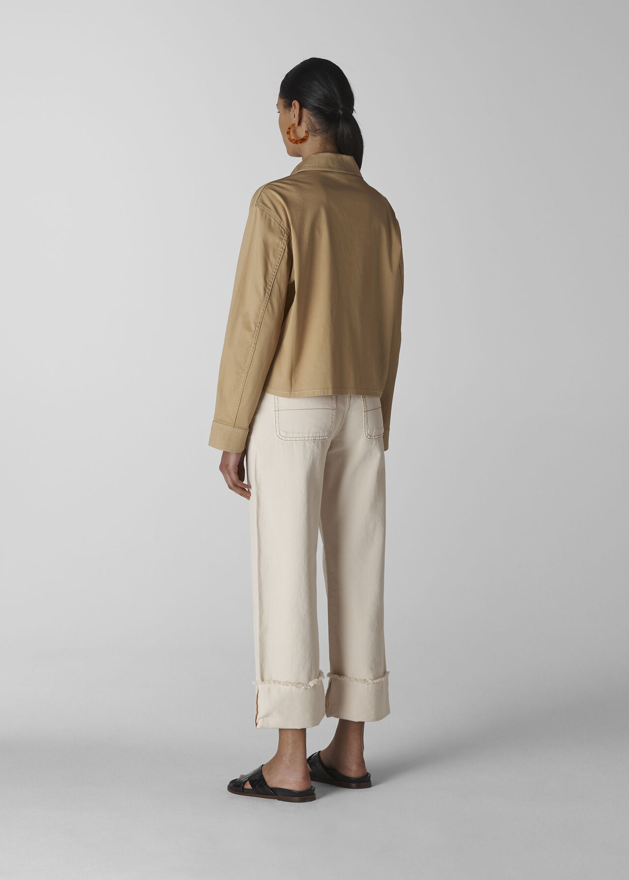 Utility Cropped Jacket Neutral