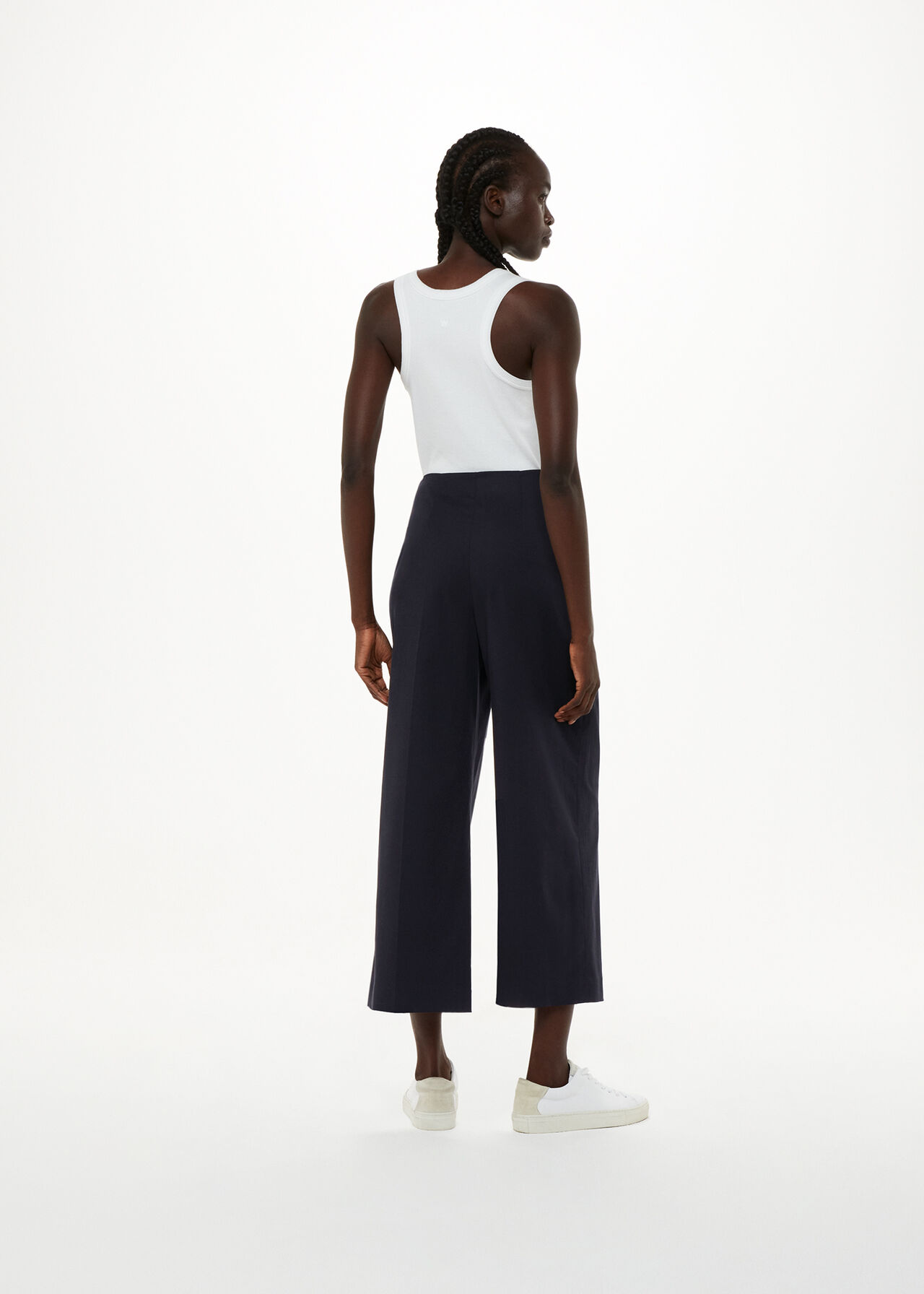 Navy Katie Cropped Trouser | WHISTLES