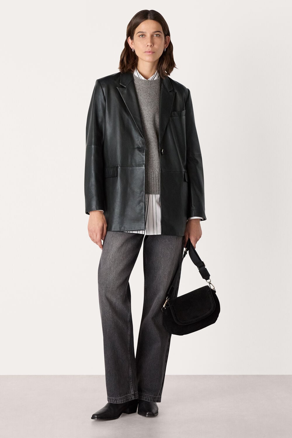 Stina Leather Blazer