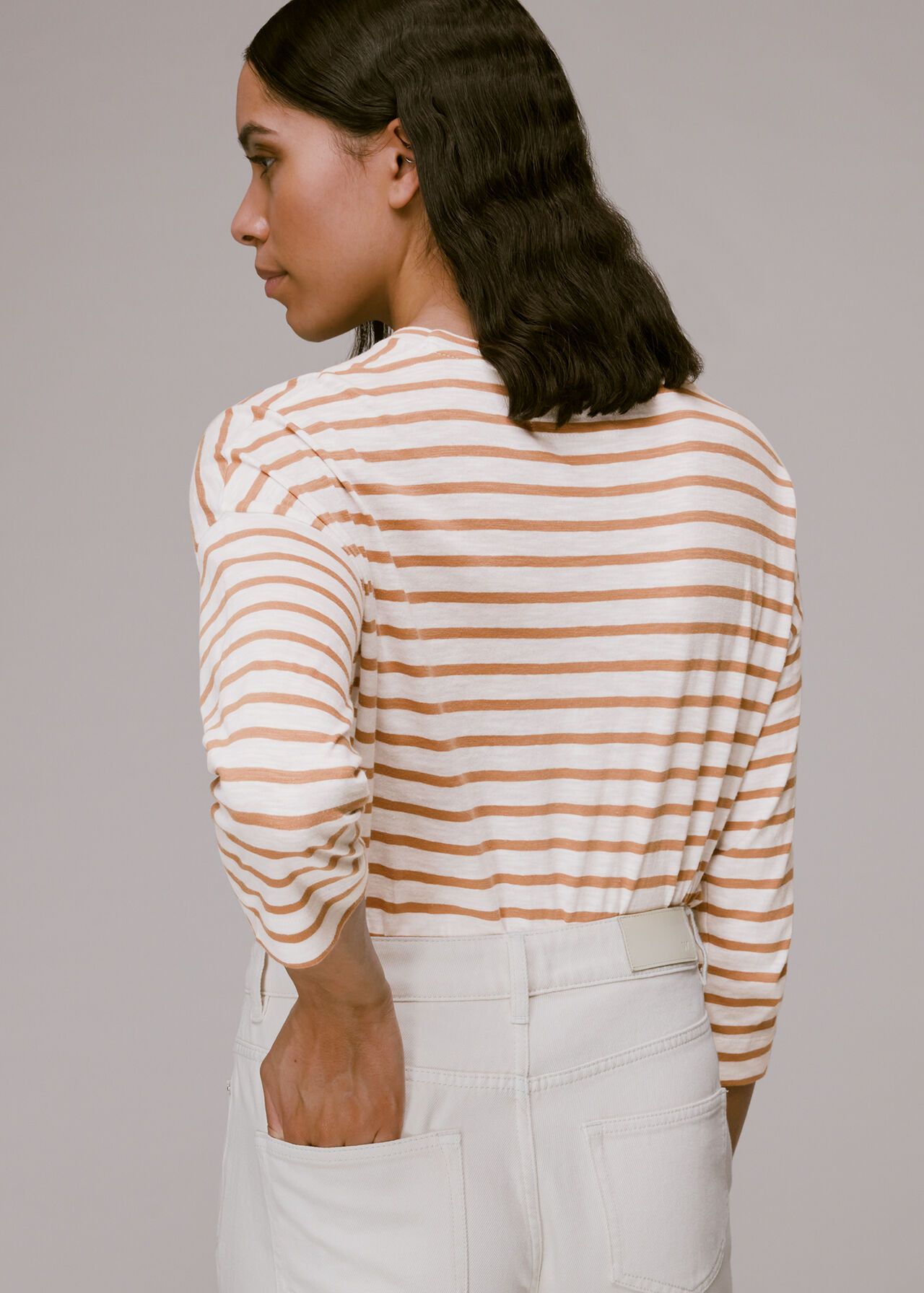 Stripe Cotton Pocket Top