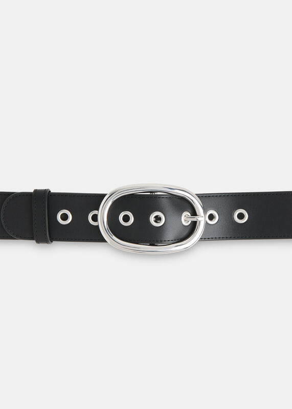 Black Eyelet Detail Belt