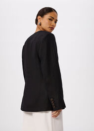 Petite Collarless Linen Blazer