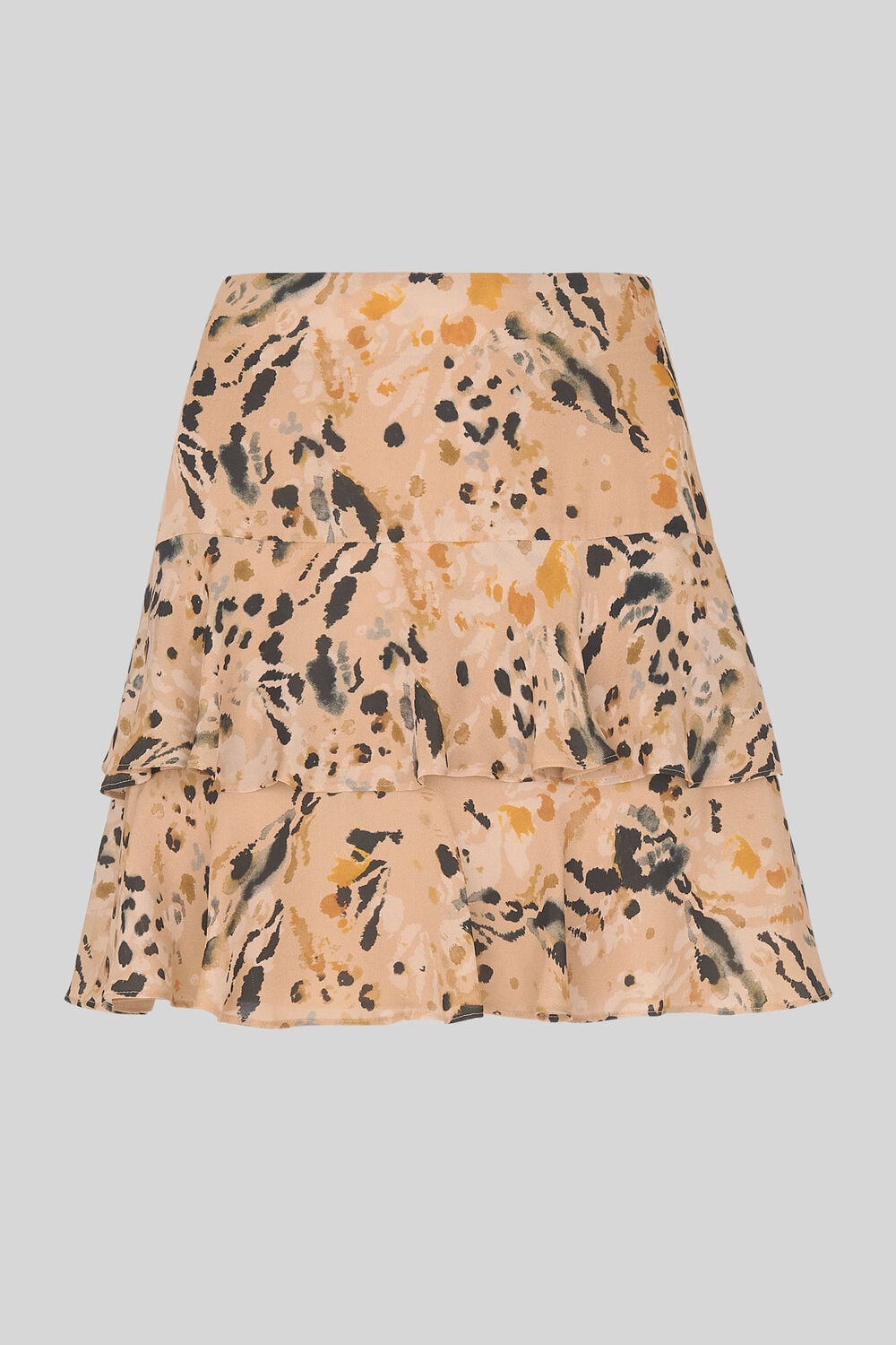 Leopard Print Silk Skirt Multicolour