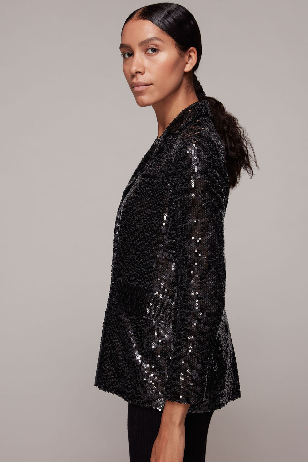 Sequin Double Breasted Blazer