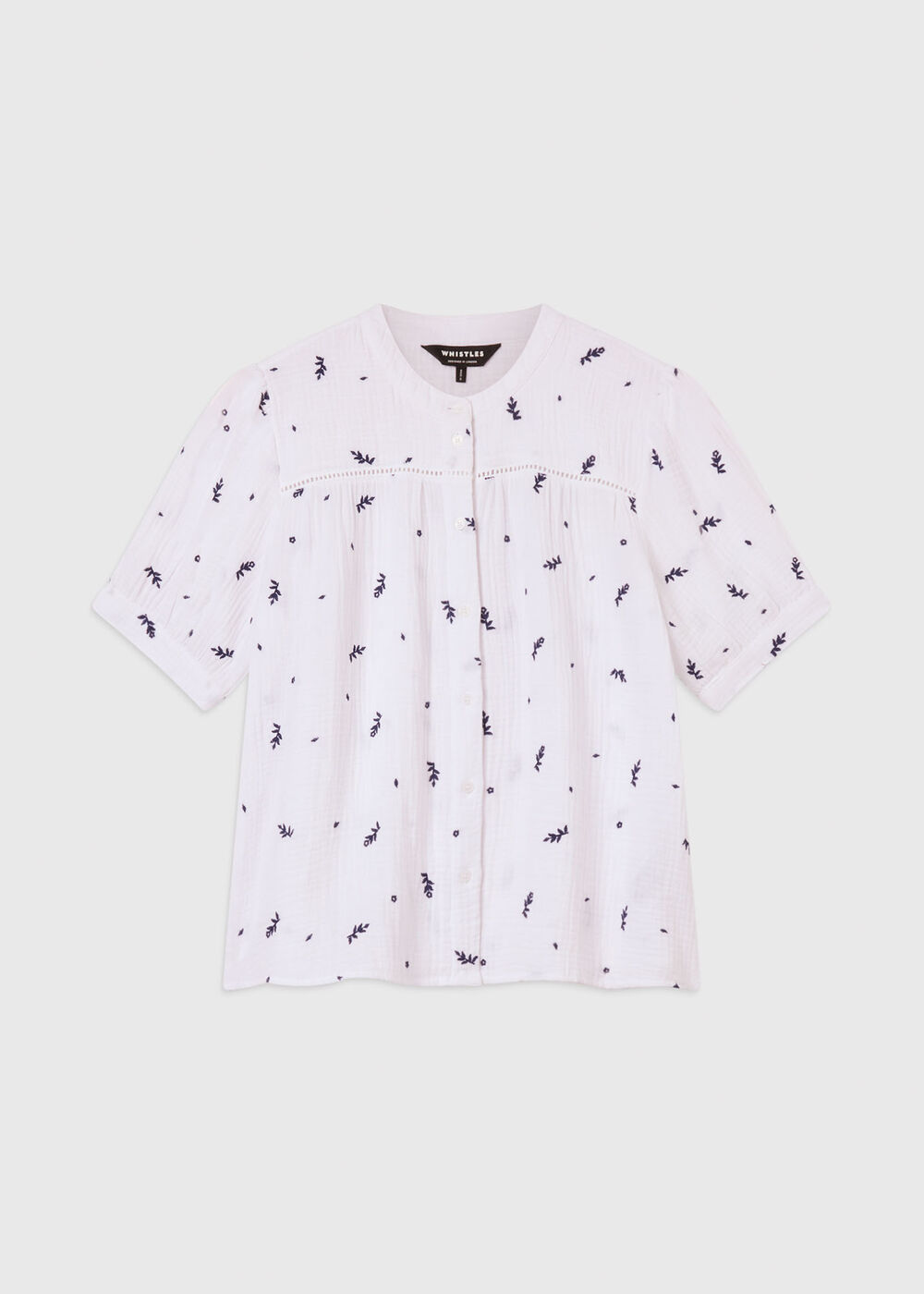 Embroidered Cotton Frill Top