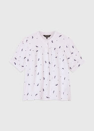 Embroidered Cotton Frill Top