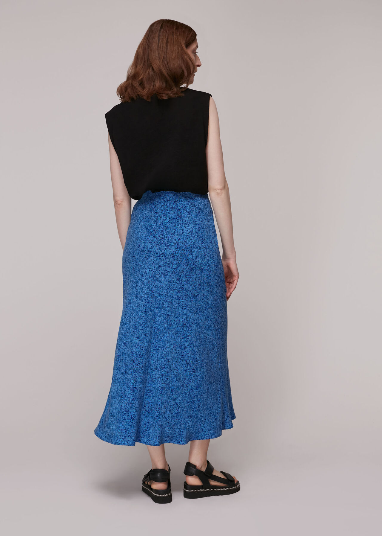 Animal Fleck Print Bias Skirt