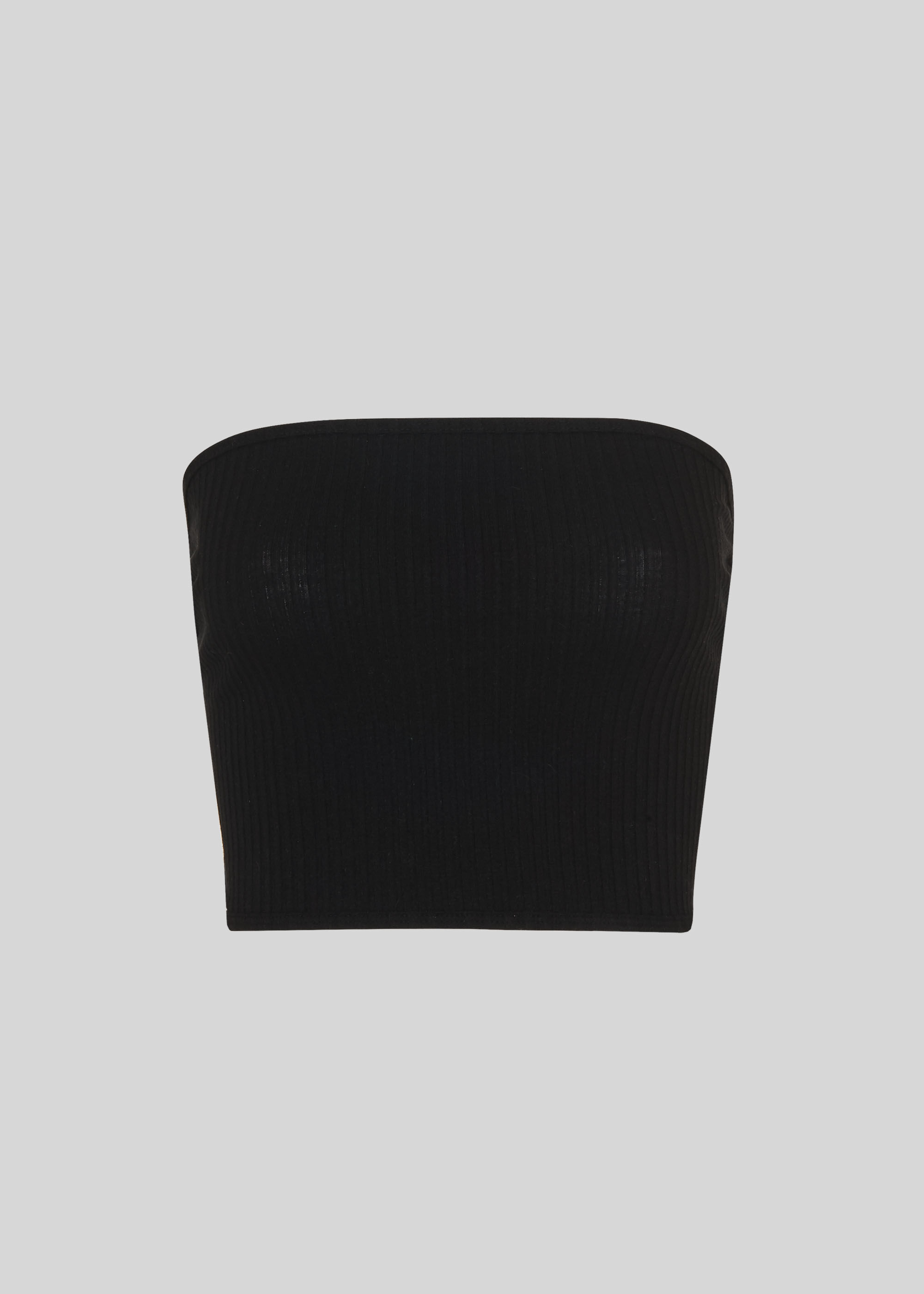 Black Ribbed Bandeau Top | WHISTLES | Whistles US |