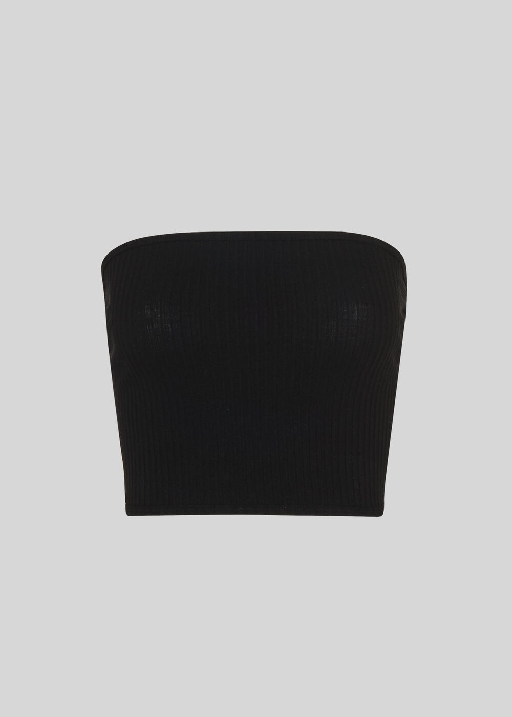 Ribbed Bandeau Top Black