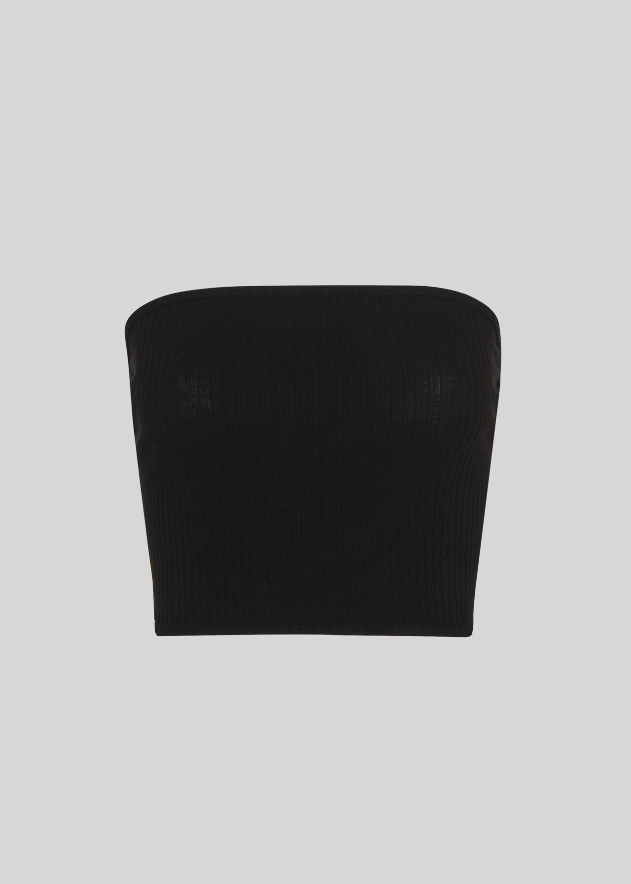 Ribbed Bandeau Top Black