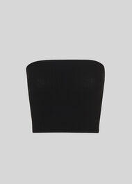 Ribbed Bandeau Top Black