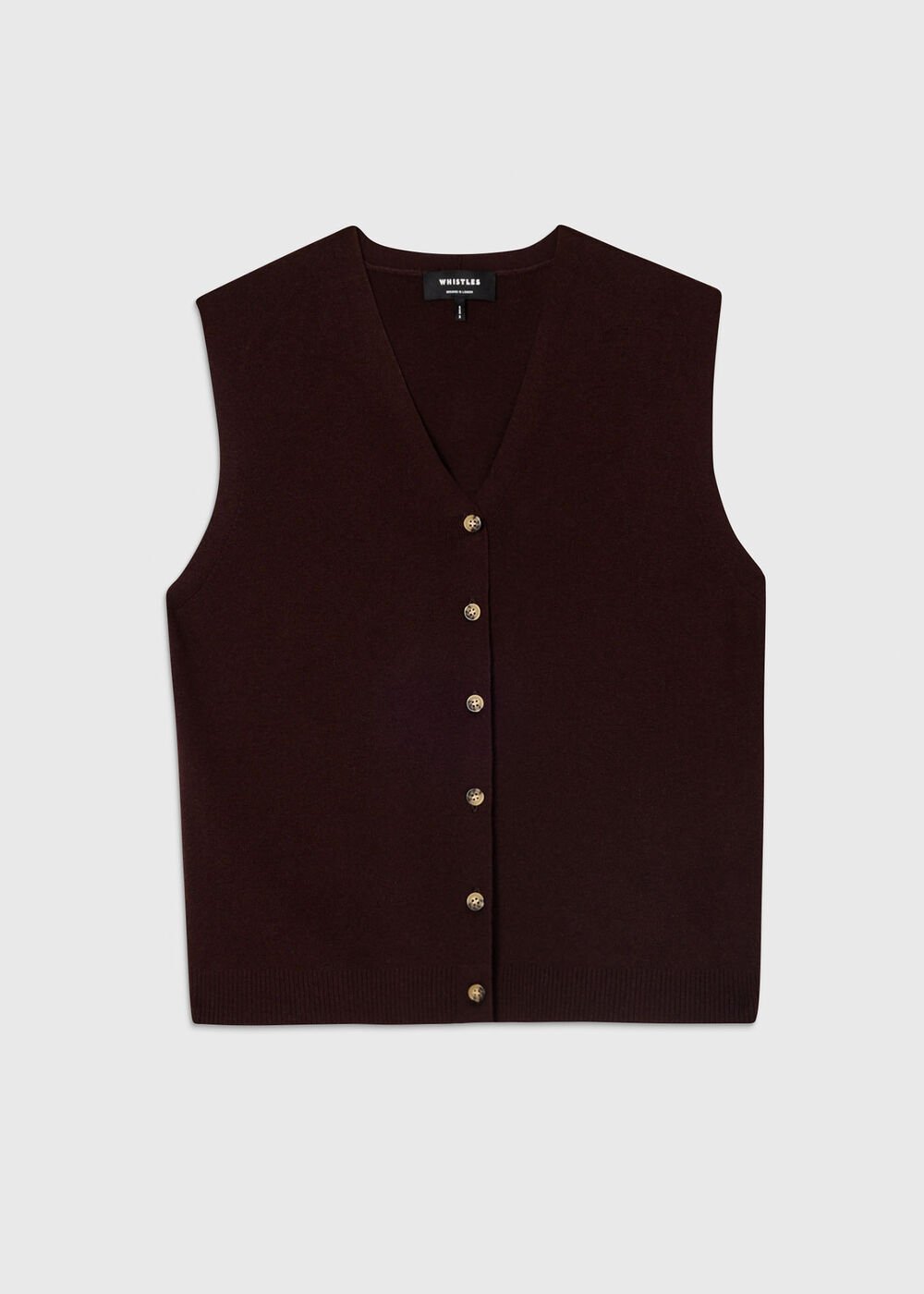 V Neck Button Front Knit Tank