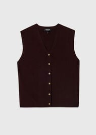 V Neck Button Front Knit Tank