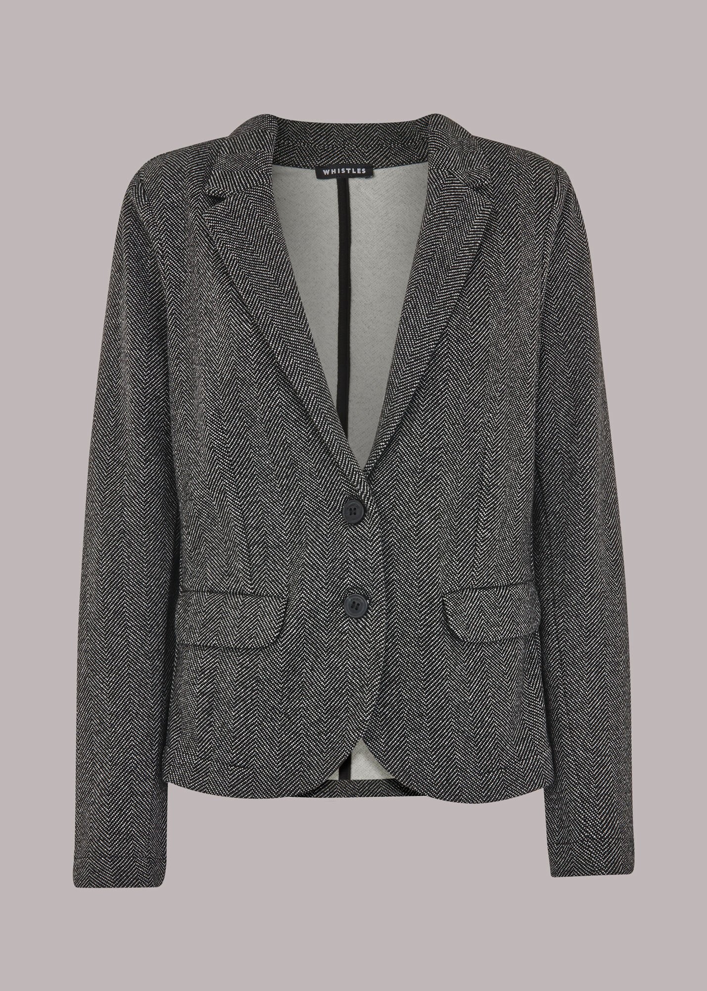 Whistles slim jersey jacket black top