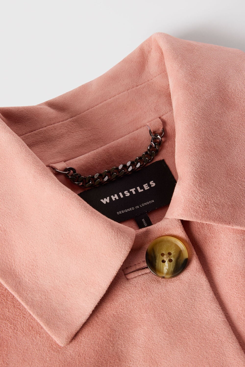 Button Cropped Suede Jacket