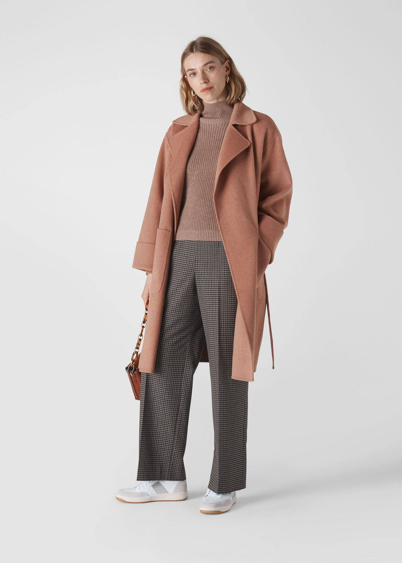 Double Faced Wool Wrap Coat