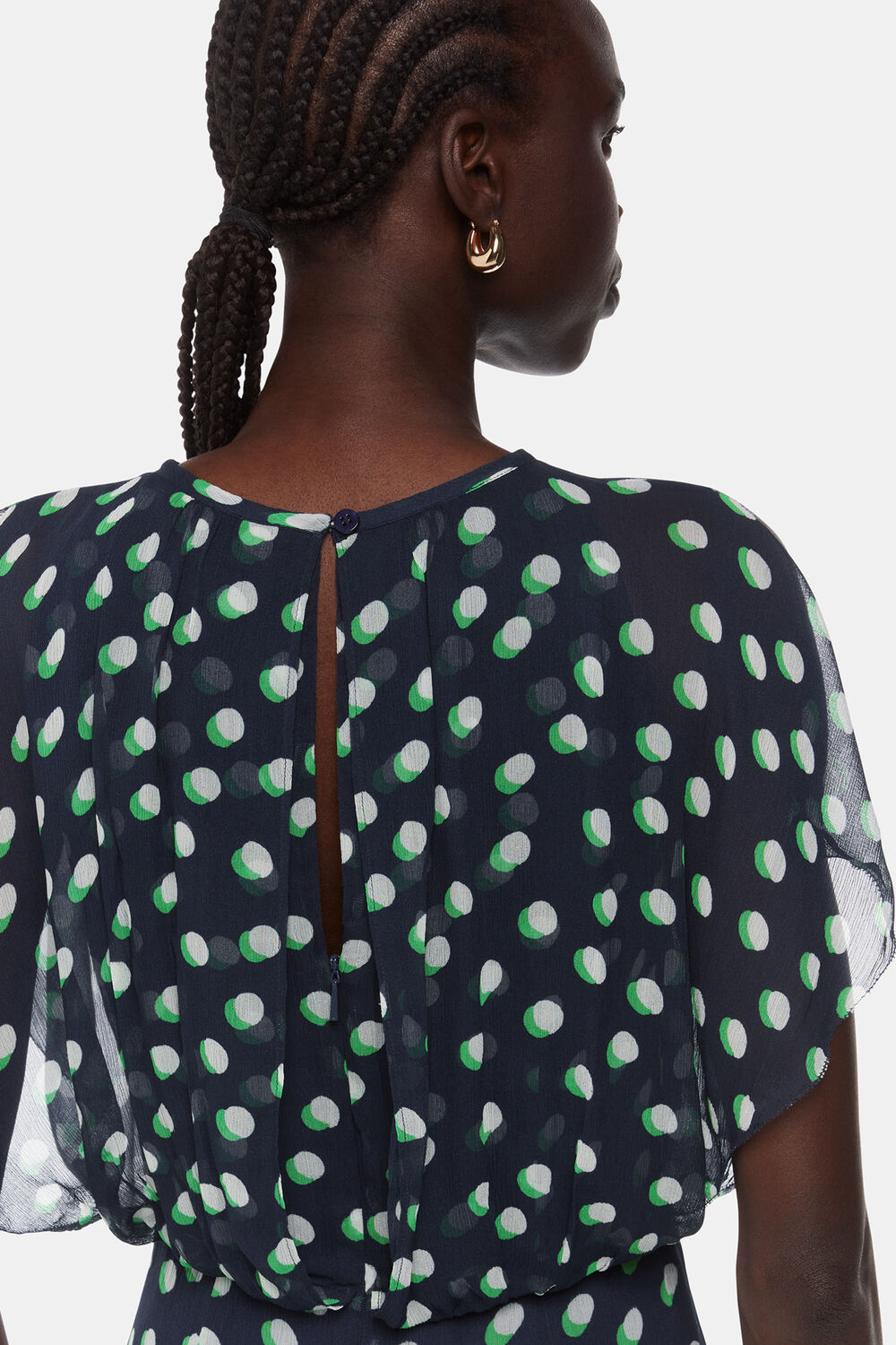 Moon Spot Print Midi Dress