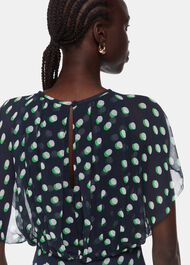 Moon Spot Print Midi Dress