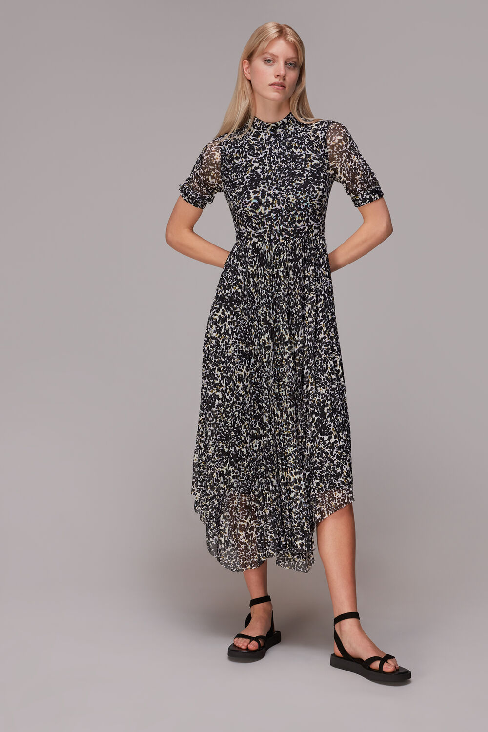 Smudge Cheetah Mesh Dress