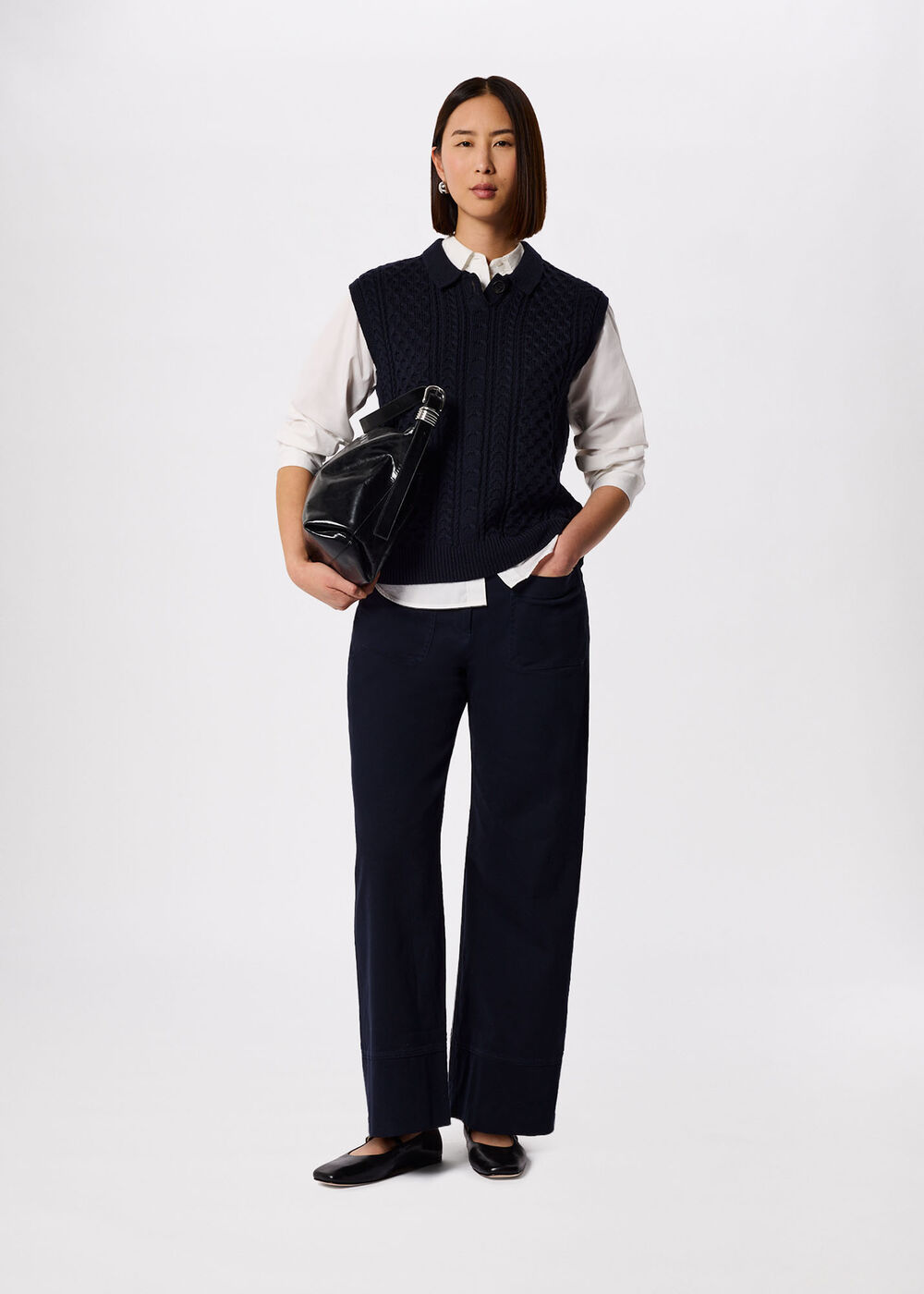Wide Leg Casual Cotton Trouser