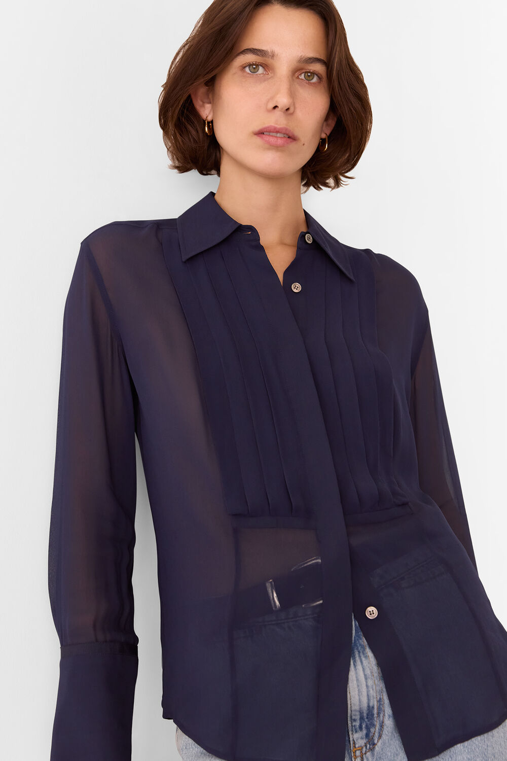 Maya Pintuck Detail Blouse